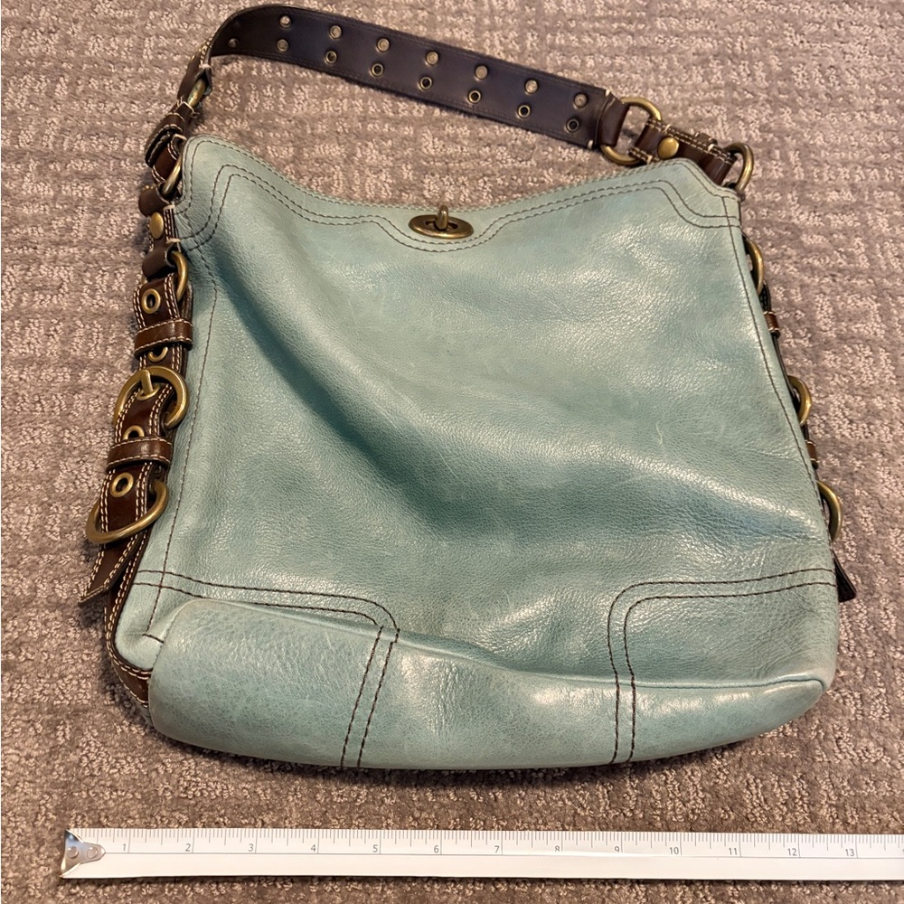 Coach Aqua Leather Shoulder Bag